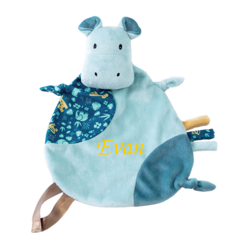  - plat hippopotame bleu 25 cm 